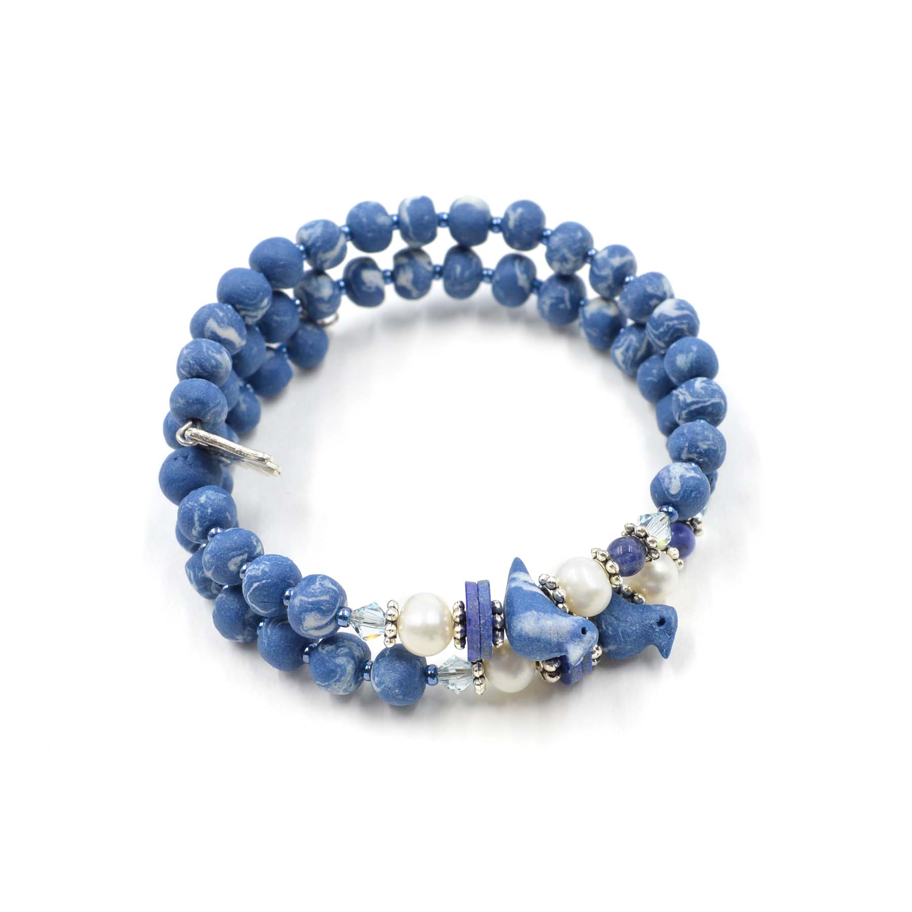 BRACELETS EN PORCELAINE BLEU