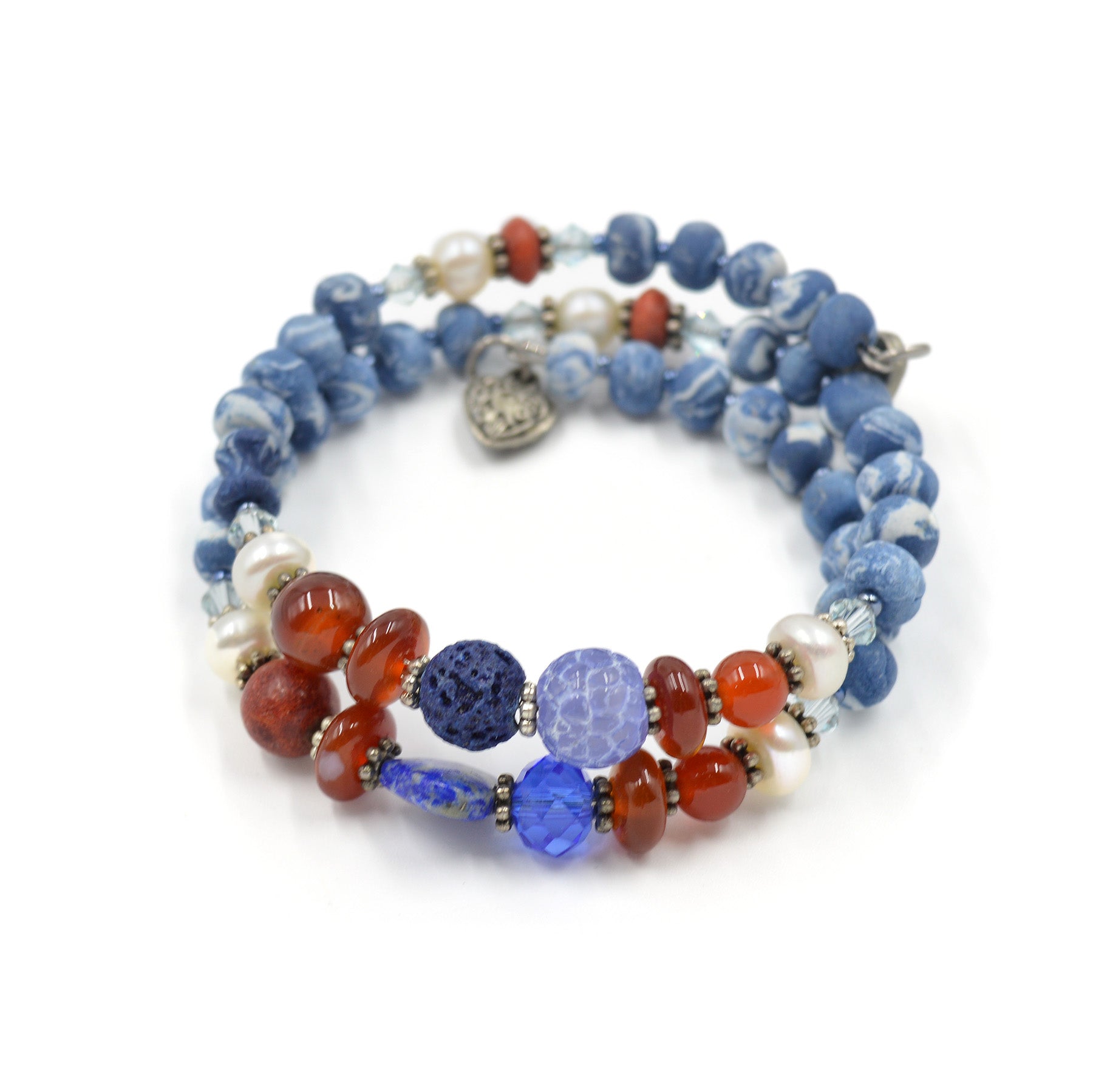 BRACELET EN PORCELAINE BLEU