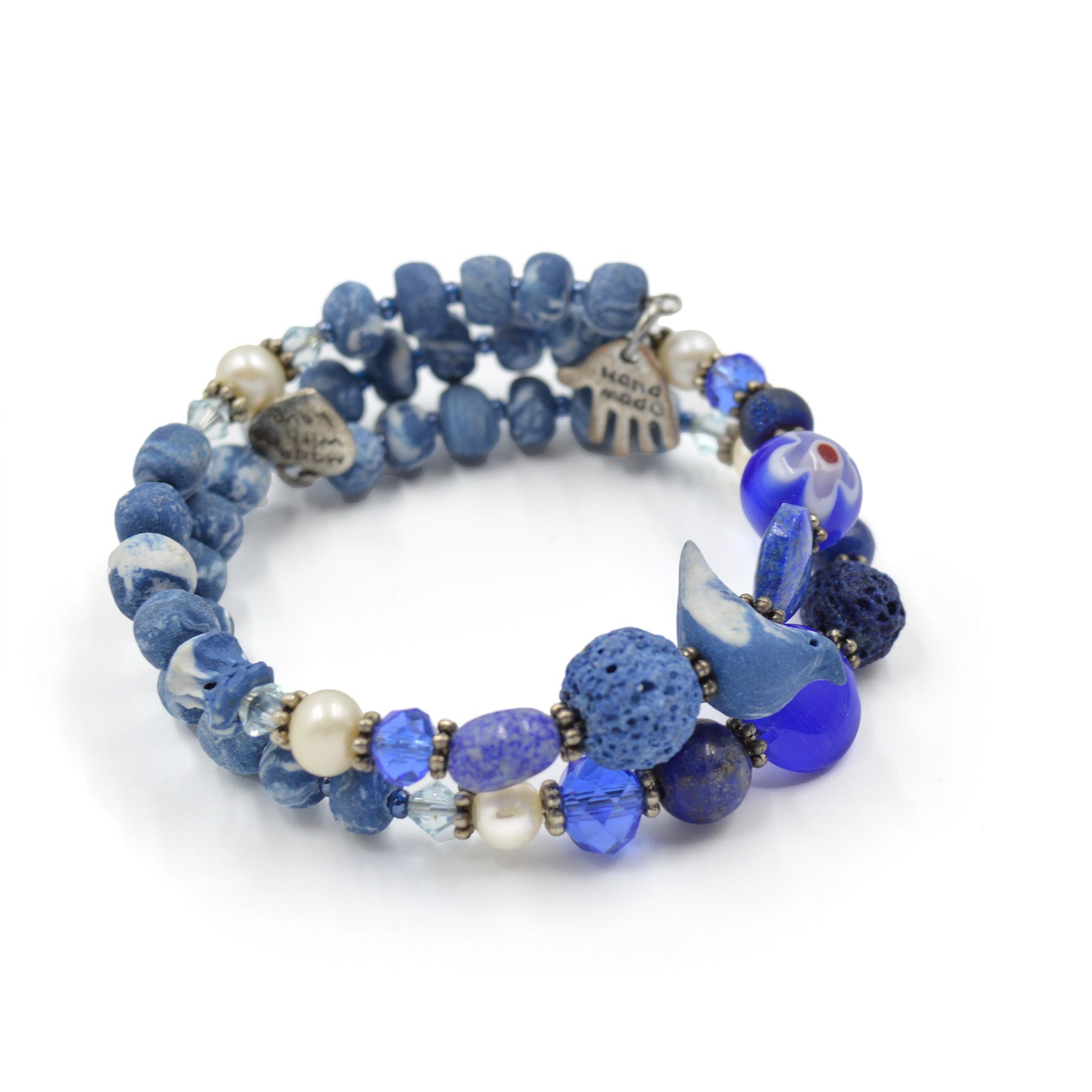 BRACELET EN PORCELAINE BLEU