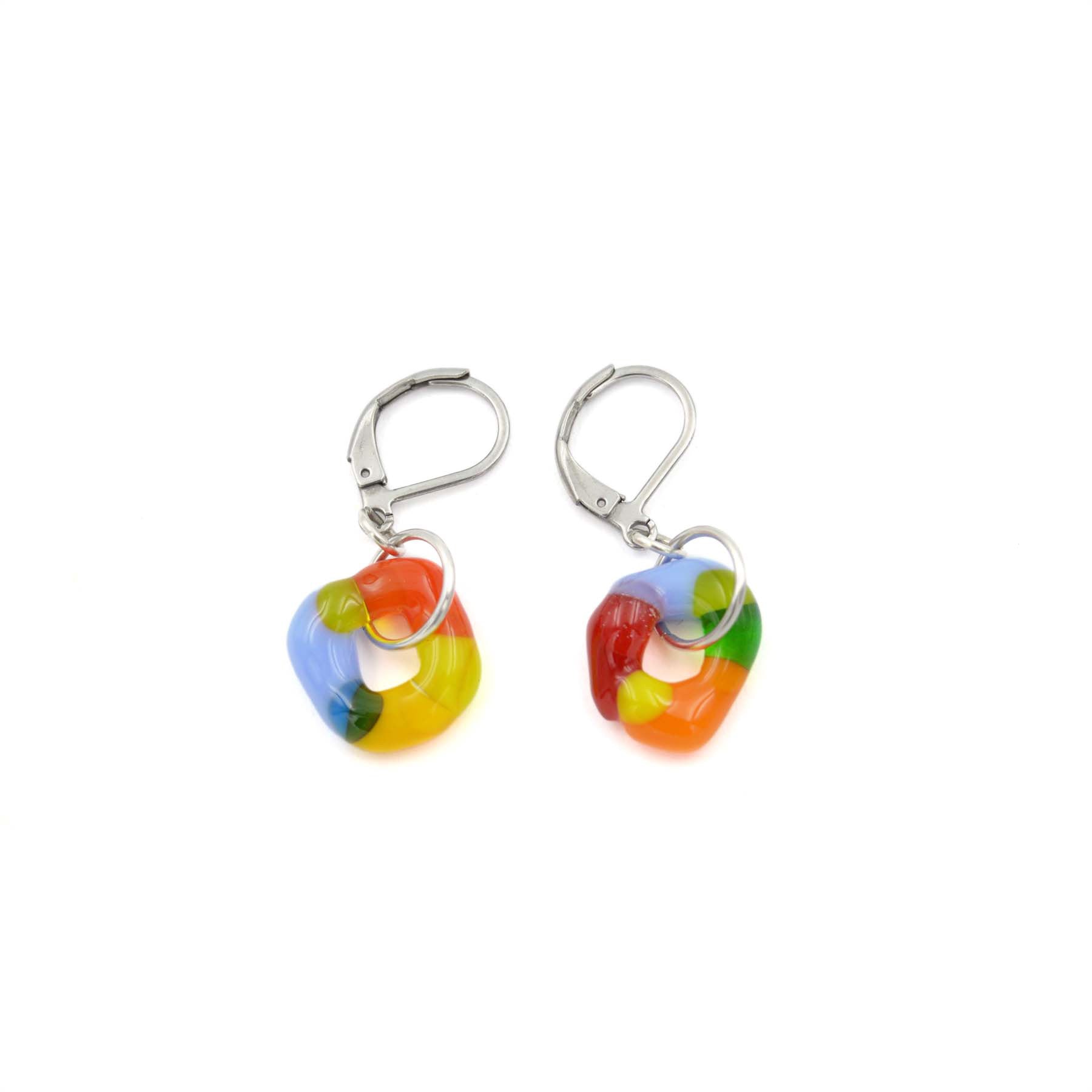 BOUCLES D'OREILLES EN VERRE FUSIONNÉ