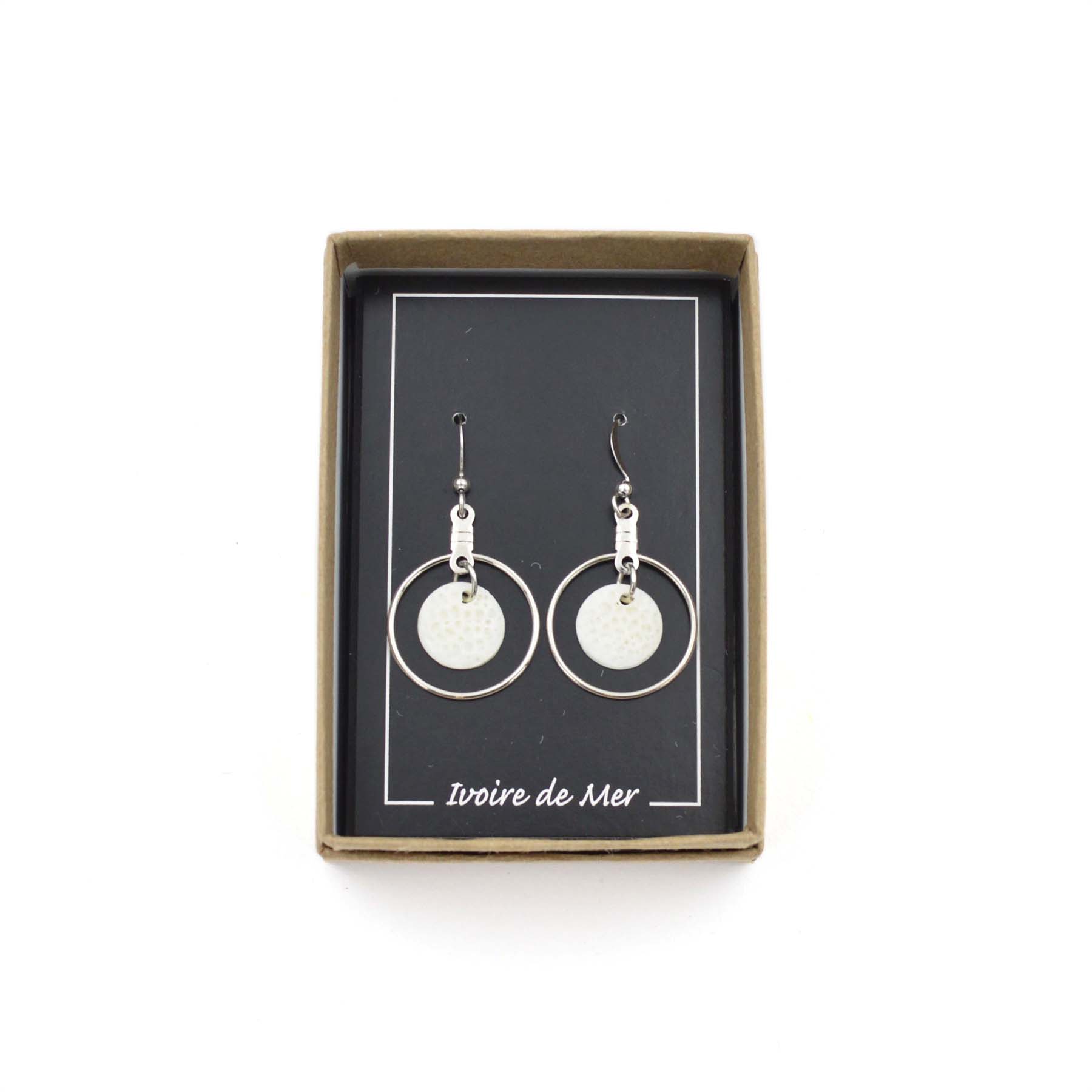 BOUCLES D'OREILLES IVOIRE DE MER